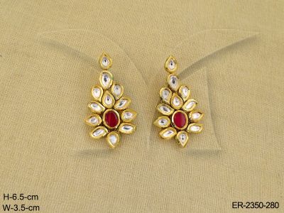 Kundan Jewellery , Flower With Paan Designed Kundan Earring | Manek ...