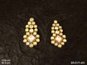 Triangular Kundan Earrings