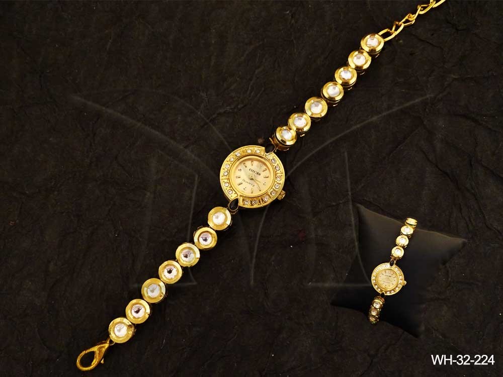 Round Kundan Watch Jewellery
