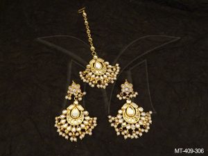 Bridal Kundan jewellery Maang Tikka Set