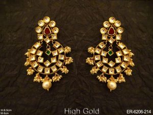 Full Stone Style Kundan Earrings