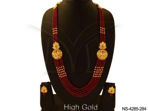 Long Diya Style Designer Kundan Necklace Set Jewellery